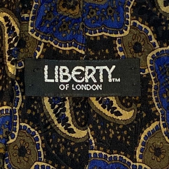 Liberty of London Silk Paisley Tie Blue - Picture 6 of 7